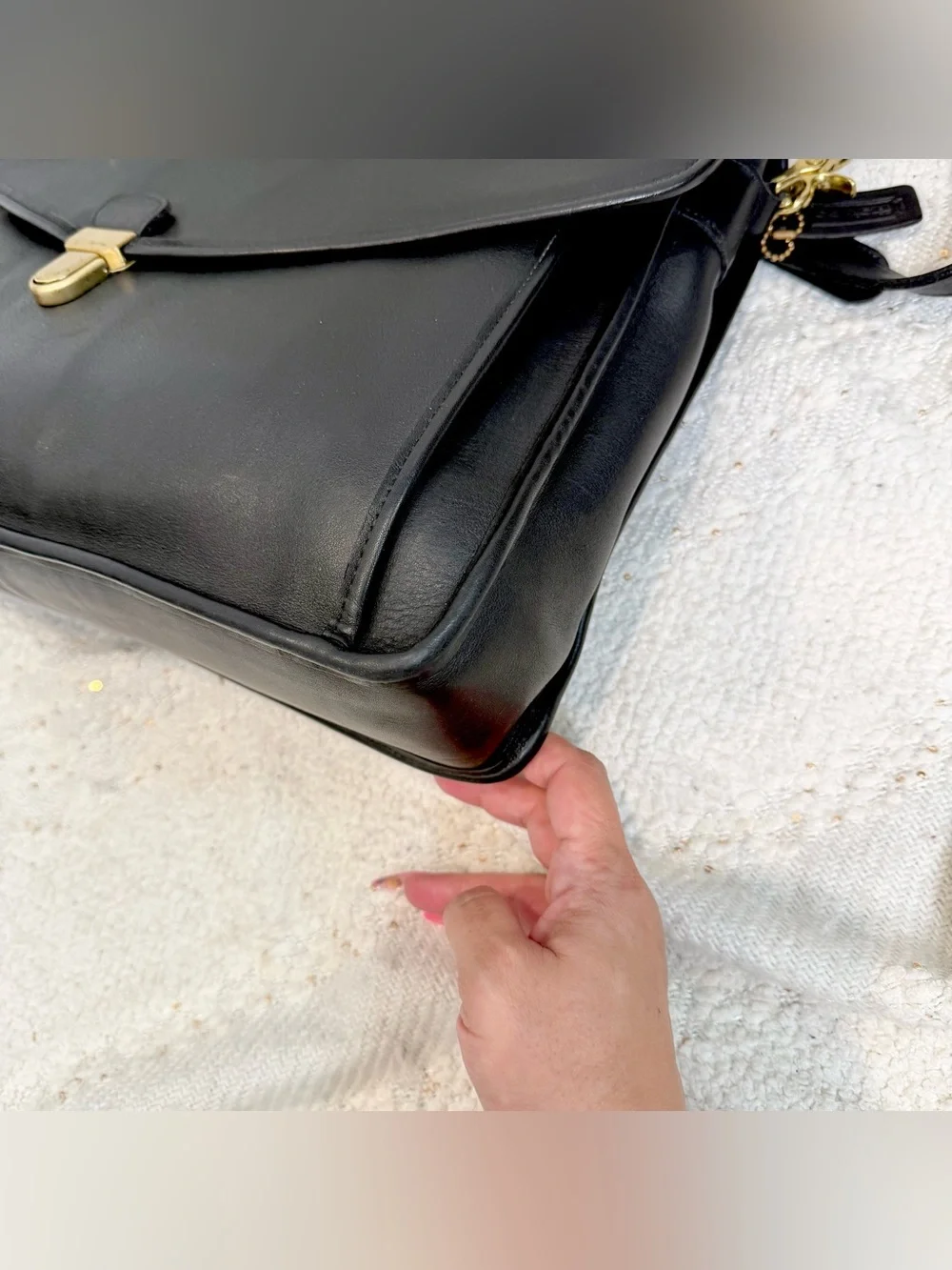 Vintage Coach Morgan black leather messenger bag briefcase crossbody US 1987-93